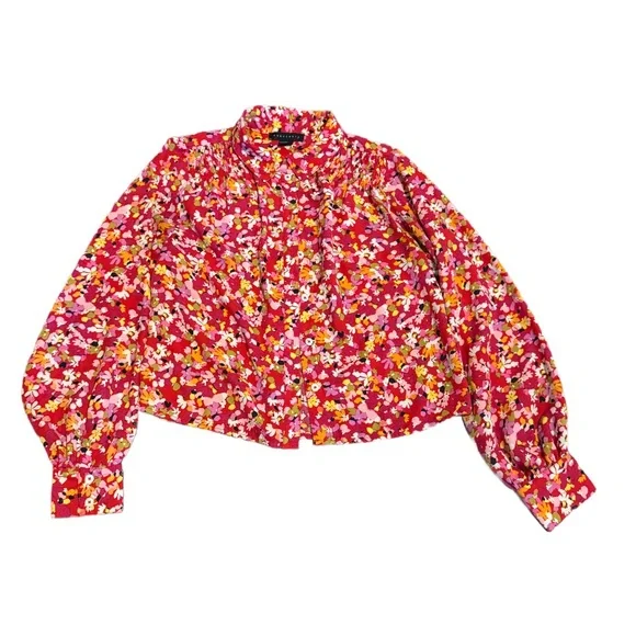 Sanctuary Floral Blouse - Red, Pink, and Yellow EUC size Ex small - Picture 1 of 5
